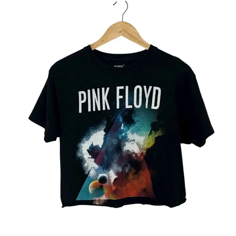 Pink Floyd Vintage Crop Tee, black t-shirt, Medium